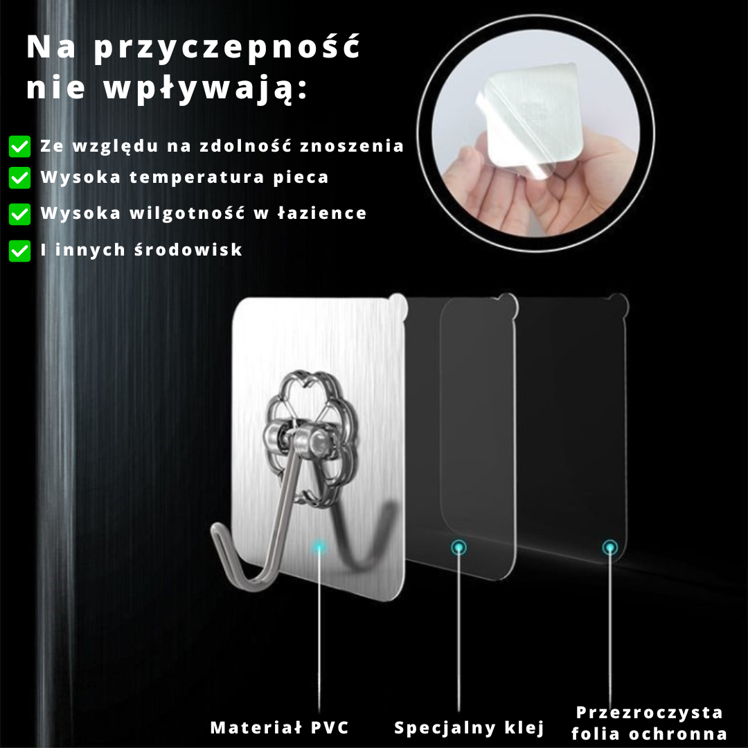 Super mocny hak ze stali nierdzewnej 304 – wieszak wielofunkcyjny