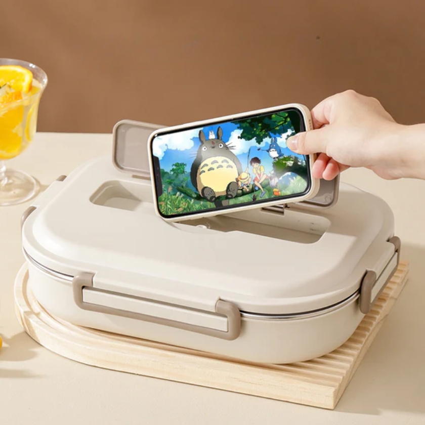 ✨Pudełko na lunch ze stali nierdzewnej z praktycznymi przegrodami, kompletny zestaw obiadowy, dodatkowo: 1 okrąłe pudełko w prezencie