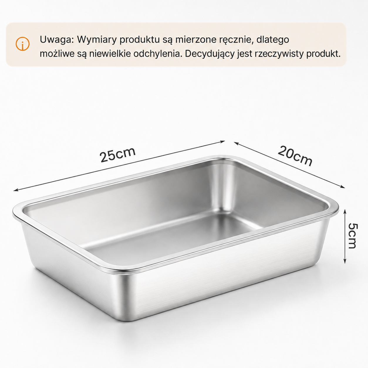 Pojemniki na żywność ze stali nierdzewnej 304 ze szczelną pokrywką – 25 × 20 × 5 cm