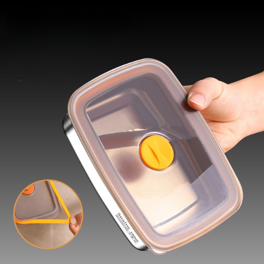 ⭐Zestaw antybakteryjnych pojemników próżniowych ze stali nierdzewnej 316 (19*13,5*5,5cm)