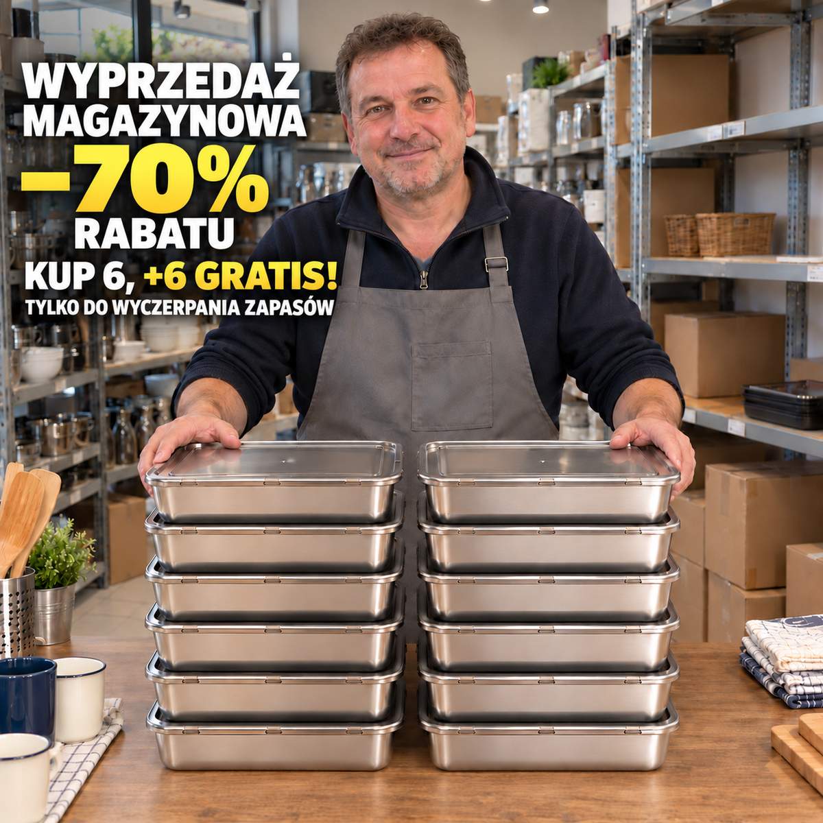 Pojemnik na żywność ze stali nierdzewnej SUS304 2400 ml – do większych porcji i lepszej organizacji przechowywania