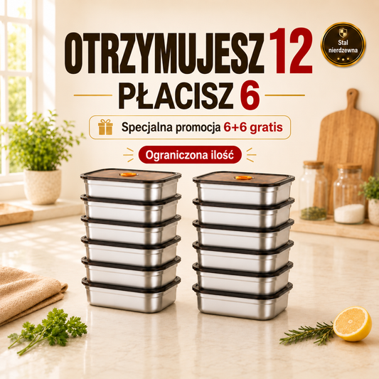 Zestaw pojemników ze stali nierdzewnej 316 z hermetycznym zamknięciem próżniowym