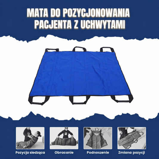 Podkład do przenoszenia pacjentów z 6 wzmocnionymi uchwytami, wielofunkcyjny wyrób medyczny do łóżka i dla osób starszych