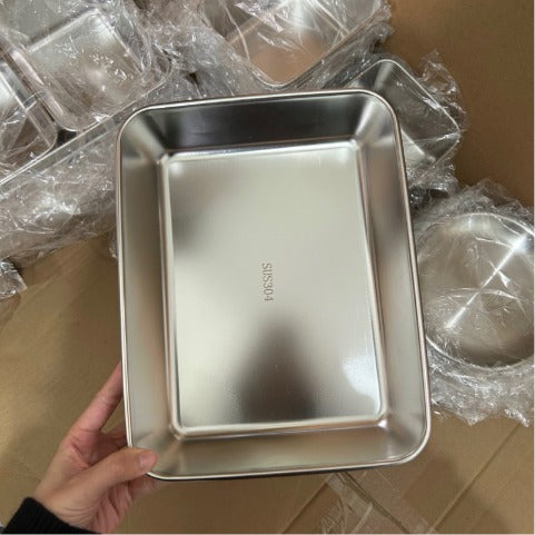 Taca ze stali nierdzewnej 304 z hermetyczną pokrywką (2,1 L – 25,2 × 19,7 × 5,7 cm) | RABAT 70%!