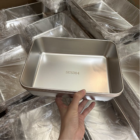 Taca ze stali nierdzewnej 304 z hermetyczną pokrywką (2,1 L – 25,2 × 19,7 × 5,7 cm) | RABAT 70%!