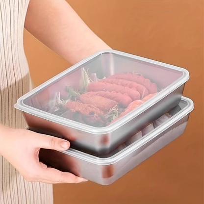 Pojemnik na żywność ze stali nierdzewnej 304 – Dłuższa świeżość i maksymalne bezpieczeństwo (25x20x5 cm)