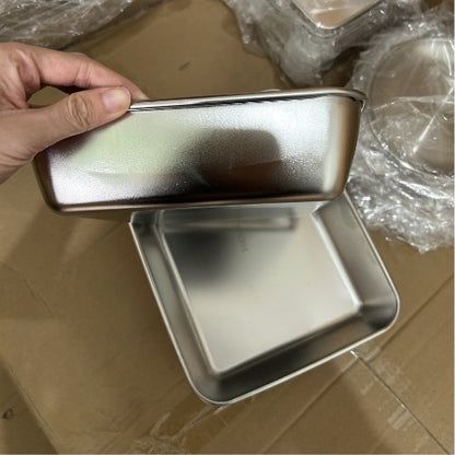 Taca ze stali nierdzewnej 304 z hermetyczną pokrywką (2,1 L – 25,2 × 19,7 × 5,7 cm) | RABAT 70%!