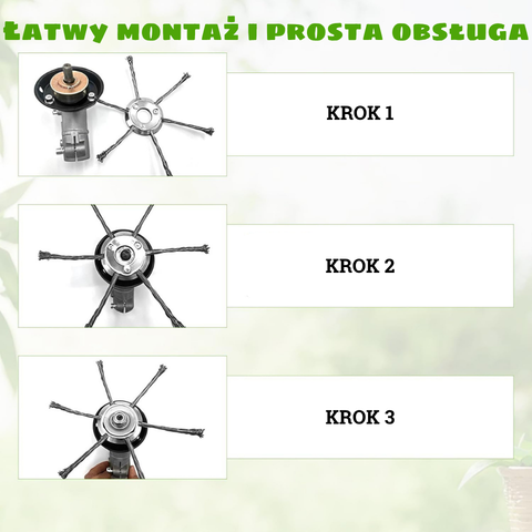 6-ostrzowa głowica do kosy wykonana z wysokiej jakości stali: usuwa każdy rodzaj chwastów