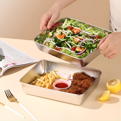 Pojemnik na żywność ze stali nierdzewnej 304 – Dłuższa świeżość i maksymalne bezpieczeństwo (25x20x5 cm)