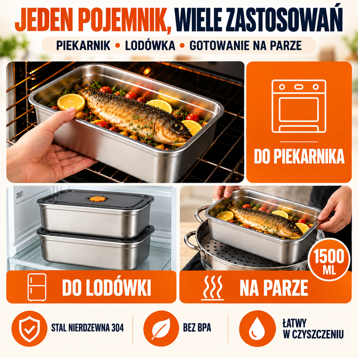 [🎁 70% ZNIŻKI] Próżniowy pojemnik na żywność ze stali nierdzewnej 316L (Duża pojemność )