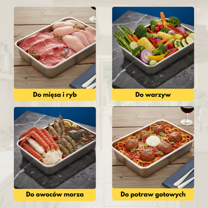 Pojemnik na żywność ze stali nierdzewnej 304 – Dłuższa świeżość i maksymalne bezpieczeństwo (25x20x5 cm)