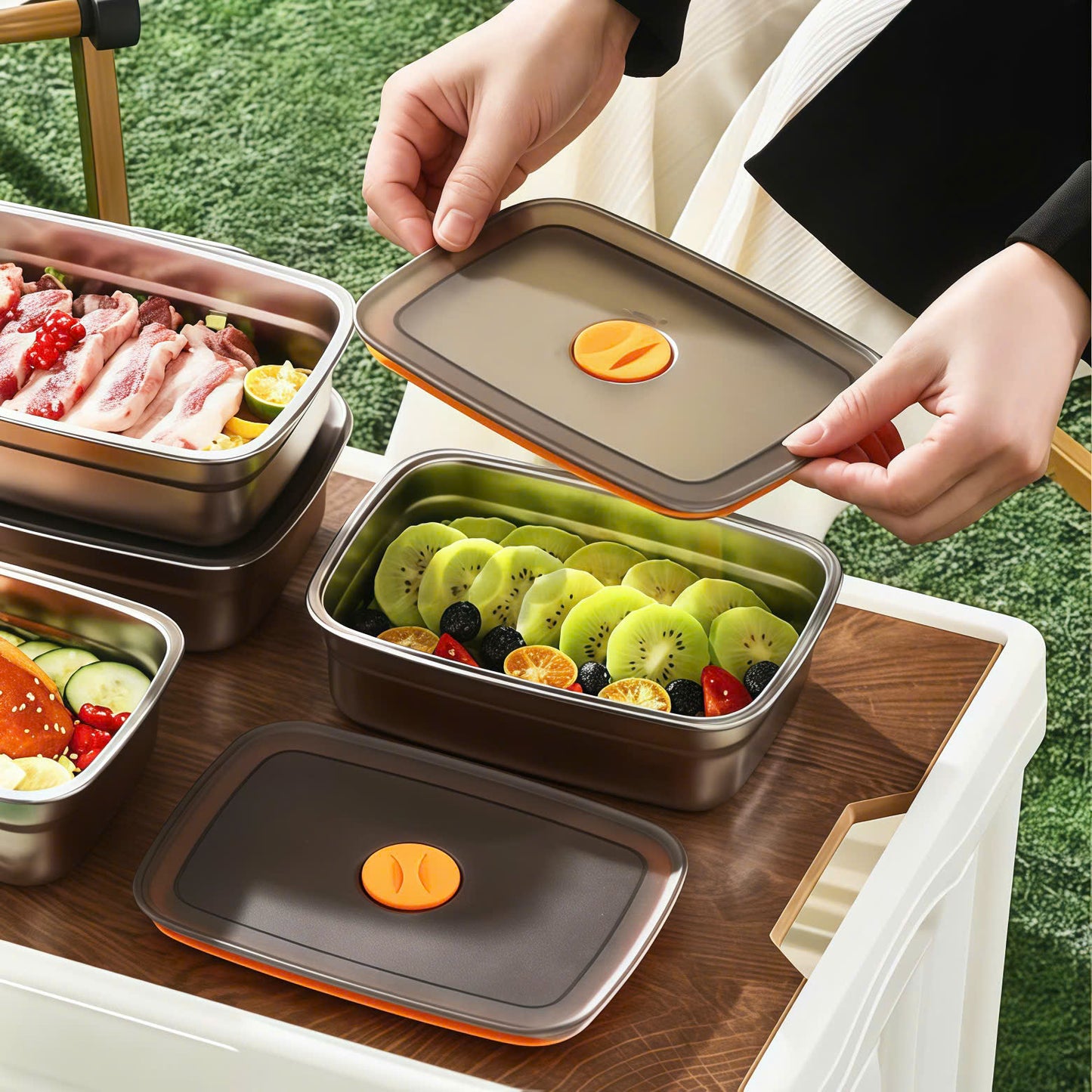 ✨ Taca ze stali nierdzewnej 316 – Bezpieczne i praktyczne rozwiązanie do przechowywania żywności (19x14x6 cm)