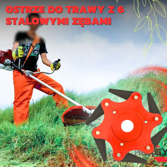 6-zębne stalowe ostrze do trawy (akcesoria w zestawie)