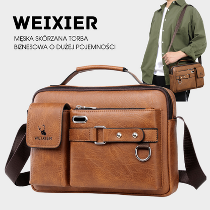WEIXIER - Klasyczna Skórzana Torba Na Ramię Dla Mężczyzn