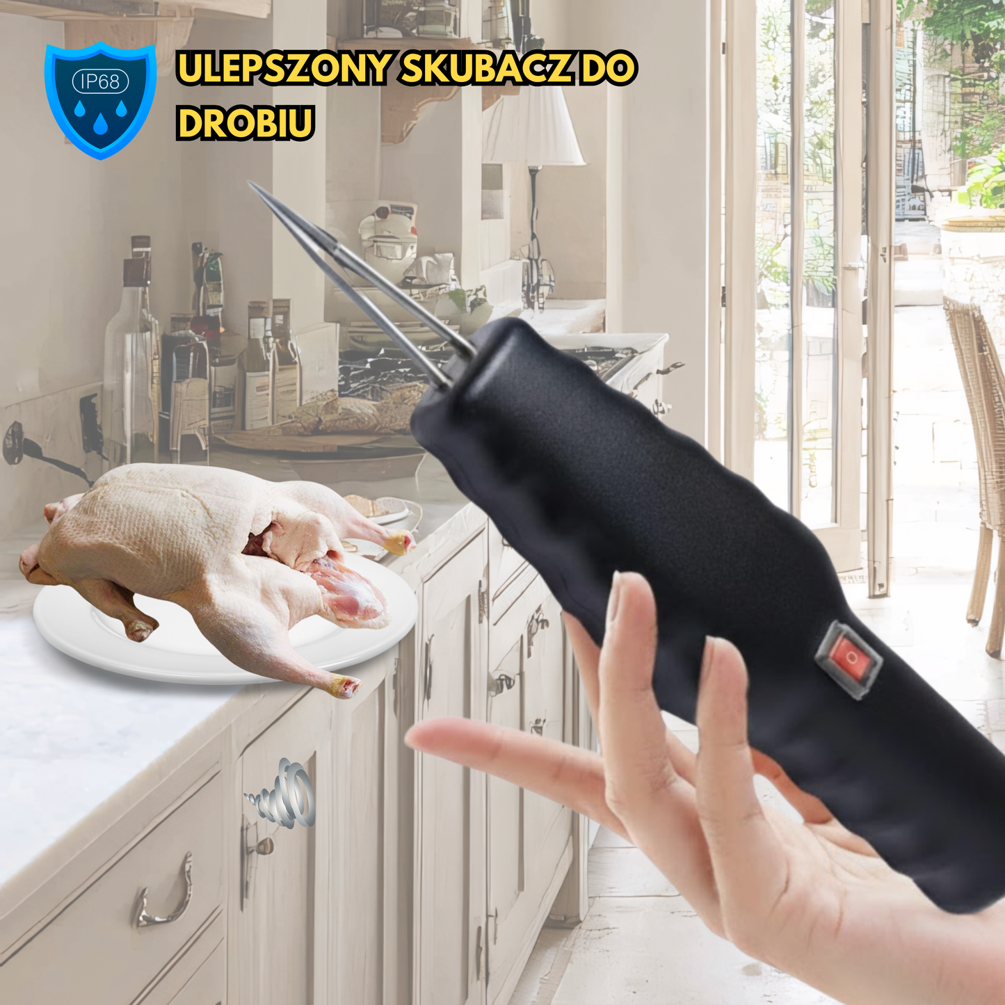 Przenośna skubarka do drobiu – usuwa wszystkie pióra w kilka minut