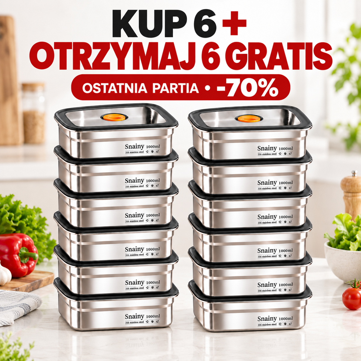 Pojemnik do przechowywania próżniowego ze stali nierdzewnej 316 o właściwościach antybakteryjnych