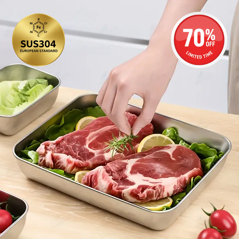 Pojemnik na żywność ze stali nierdzewnej 304 o pojemności 2500 ml – Bezpieczne i praktyczne rozwiązanie do przechowywania żywności (25 × 20 × 6 cm)