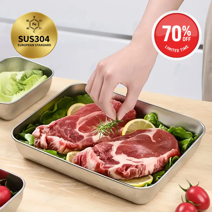 Pojemnik na żywność ze stali nierdzewnej 304 o pojemności 2500 ml – Bezpieczne i praktyczne rozwiązanie do przechowywania żywności (25 × 20 × 6 cm)