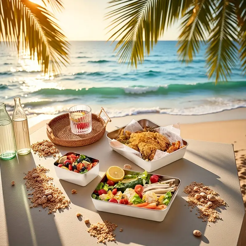 Taca ze stali nierdzewnej 304 – Bezpieczne i praktyczne rozwiązanie do przechowywania żywności (25x20x6 cm)