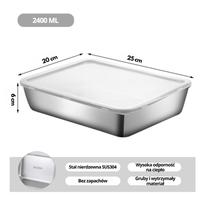 70% ZNIŻKI | Pojemnik Na Żywność Ze Stali Nierdzewnej SUS304 (25 × 20 × 6 cm)