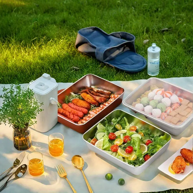 Taca ze stali nierdzewnej 304 – Bezpieczne i praktyczne rozwiązanie do przechowywania żywności (25x20x6 cm)