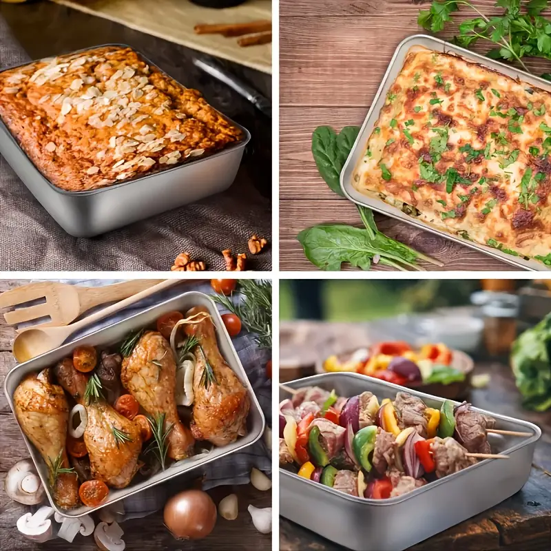 Taca ze stali nierdzewnej 304 – Bezpieczne i praktyczne rozwiązanie do przechowywania żywności (25x20x6 cm)