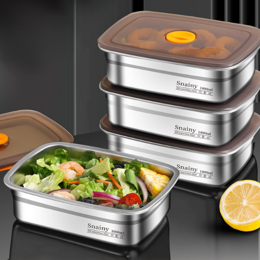 Pojemnik Na Żywność Próżniowy Antybakteryjny Ze Stali Nierdzewnej 316 (19x14x6cm)