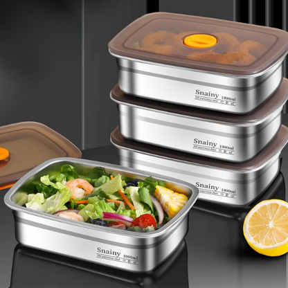 Pojemnik Na Żywność Próżniowy Antybakteryjny Ze Stali Nierdzewnej 316 (19x14x6cm)