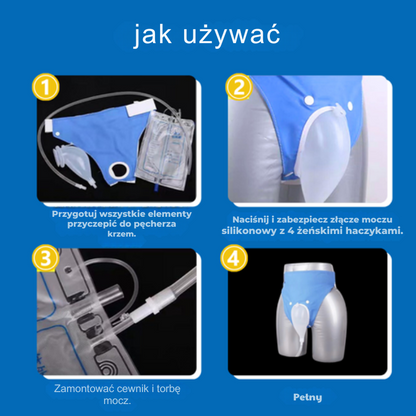 Wielorazowa bielizna medyczna do zbierania moczu.