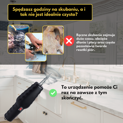 Przenośna skubarka do drobiu – usuwa wszystkie pióra w kilka minut