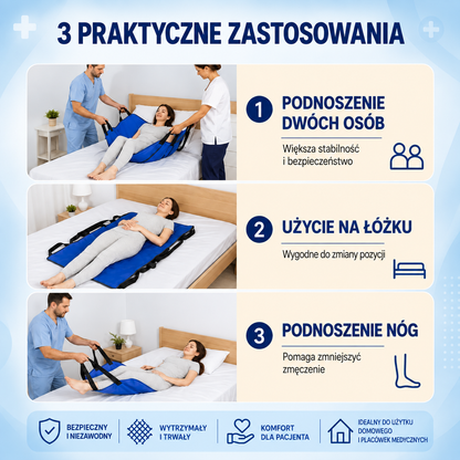 Płachta Do Przenoszenia Osób Starszych I Pacjentów — 6 Wzmocnionych Uchwytów, Nadaje Się Do Prania