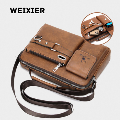 WEIXIER - Klasyczna Skórzana Torba Na Ramię Dla Mężczyzn