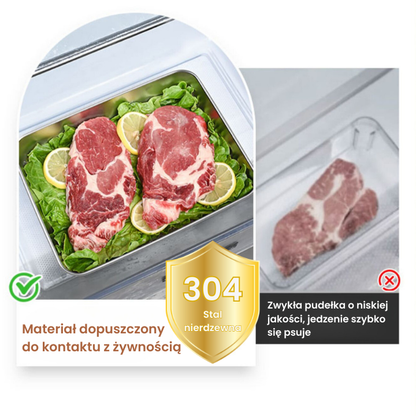 Pojemnik na żywność ze stali nierdzewnej 304 (25 x 19,5 x 5 cm) (TT)