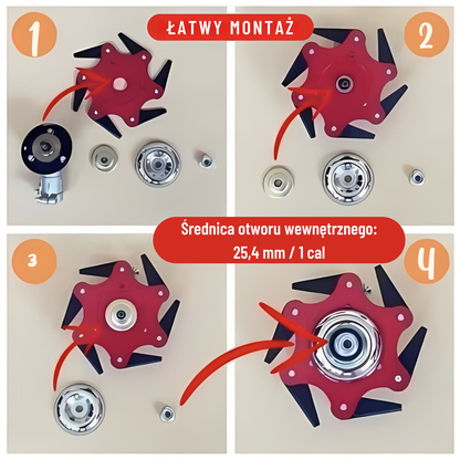 6-zębne stalowe ostrze do trawy (akcesoria w zestawie)
