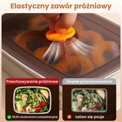 Duży Hermetyczny Pojemnik Na Żywność Ze Stali Nierdzewnej Antybakteryjnej – 1500ml  (19 x 14 x 8 cm)