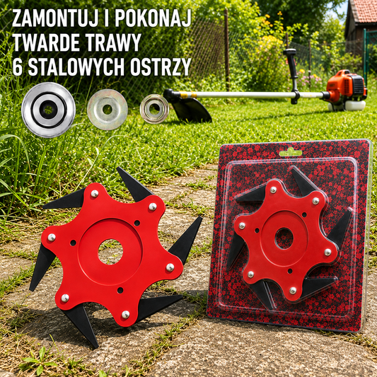Ostrze do trawnika z 6 stalowymi zębami (akcesoria w zestawie)