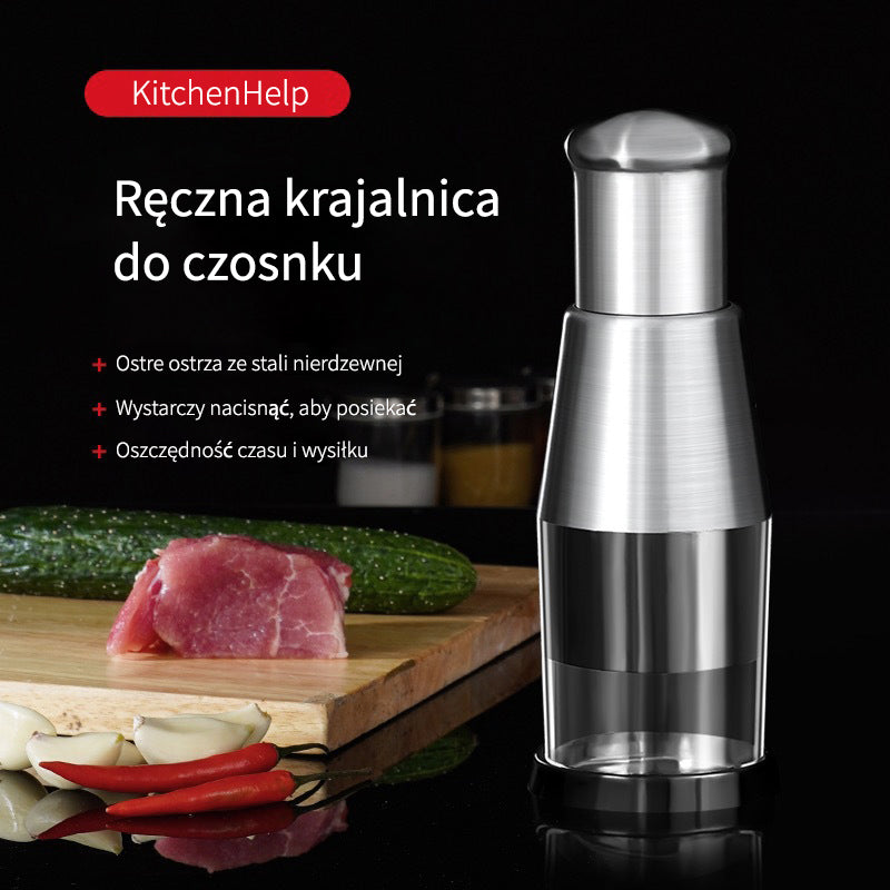 KitchenHelp™ Rozdrabniacz ze stali nierdzewnej do czosnku, cebuli, imbiru, chili i owoców