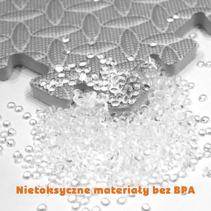 Dywan z Pluszowych Puzzli (Szary + Biały)