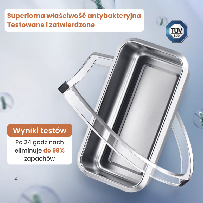 Duży Hermetyczny Pojemnik Na Żywność Ze Stali Nierdzewnej Antybakteryjnej – 1500ml  (19 x 14 x 8 cm)