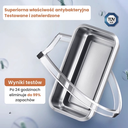 Duży Hermetyczny Pojemnik Na Żywność Ze Stali Nierdzewnej Antybakteryjnej – 1500ml  (19 x 14 x 8 cm)