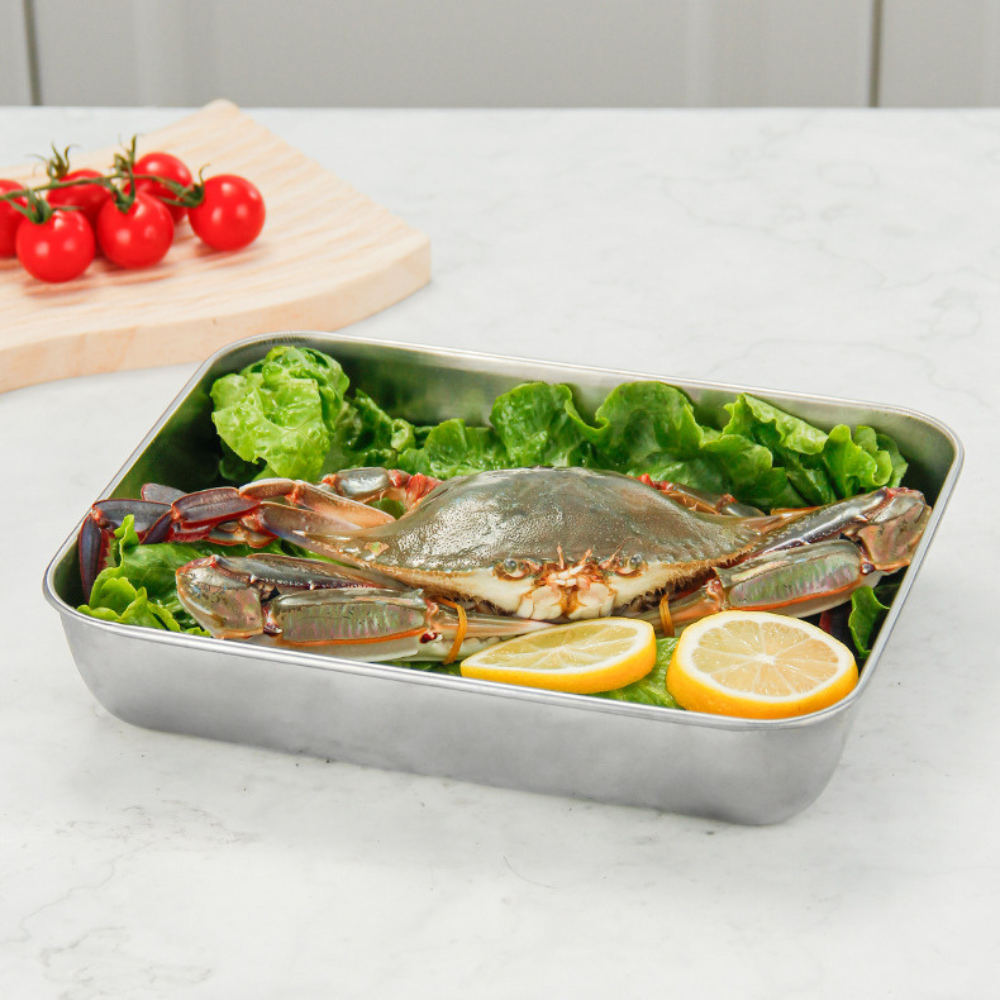 Pojemnik na żywność ze stali nierdzewnej 304 (22 x 15 x 6 cm)