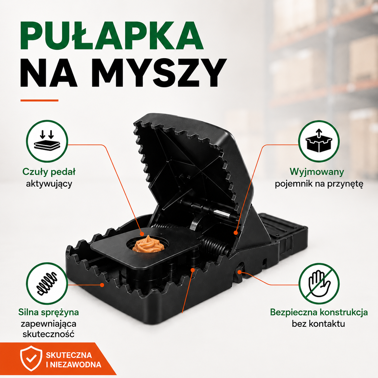Pułapka na myszy Trapper T-Rex | Błyskawiczne zatrzaśnięcie, wielokrotnego użytku