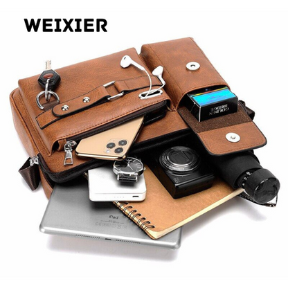 WEIXIER - Klasyczna Skórzana Torba Na Ramię Dla Mężczyzn