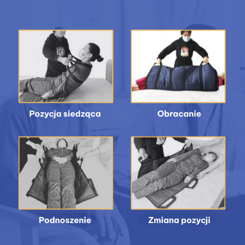 Mata Transferowa Dla Pacjentów Z 6 Wzmocnionymi Uchwytami, Wielofunkcyjna Podkładka Medyczna Do Łóżek, Osób Starszych