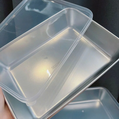 Pojemnik na żywność ze stali nierdzewnej 304 o pojemności 2500 ml – Bezpieczne i praktyczne rozwiązanie do przechowywania żywności (25 × 20 × 6 cm)