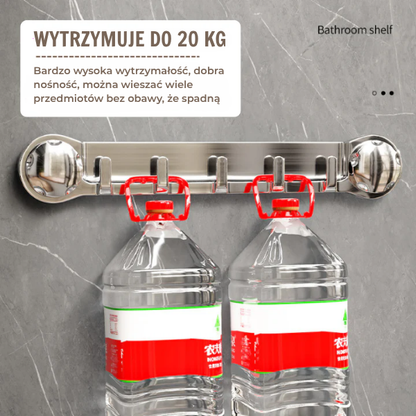 Wieszaki ze stali nierdzewnej z 5 haczykami, wygodne i zdolne wytrzymać do 20 kg