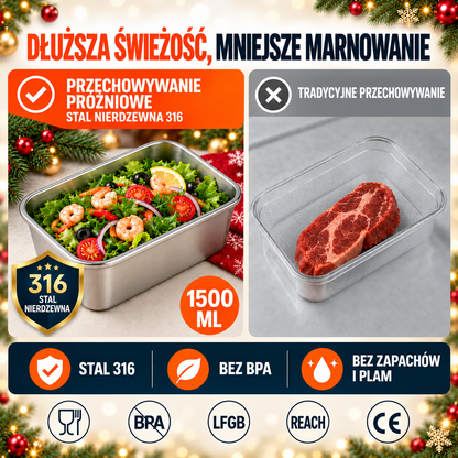[🎁 70% ZNIŻKI] Próżniowy pojemnik na żywność ze stali nierdzewnej 316L (Duża pojemność )
