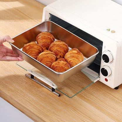 Pojemnik na żywność SUS304, prostokątny pojemnik ze stali nierdzewnej z gumową pokrywką, bezpieczny dla zdrowia. (22x15x6cm)