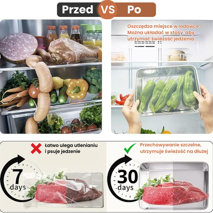 Pojemnik na żywność ze stali nierdzewnej 304 (25 x 19,5 x 5 cm) (TT)