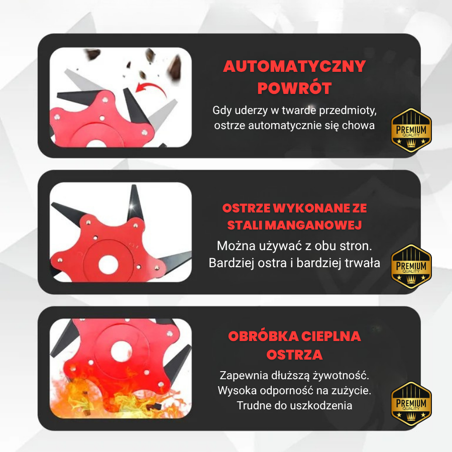 🇵🇱 Głowica tnąca z 6 superwytrzymałymi ostrzami ze stali manganowej (w zestawie z akcesoriami)